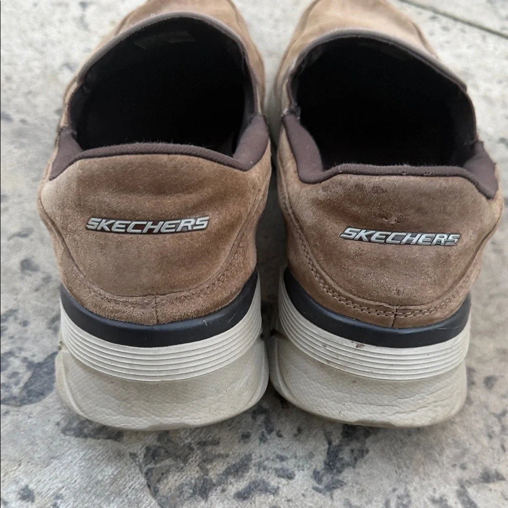 Skechers Men’s Tan Suede Slip-On Casual Loafers